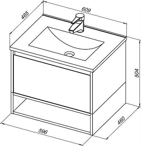 Тумба с раковиной STWORKI Карлстад 60 дуб рошелье 418832 Тумба с раковиной STWORKI Карлстад 60 дуб рошелье 418832