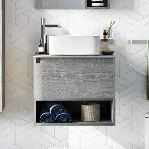 Тумба с раковиной STWORKI Карлстад 60 дуб рошелье, монте тиберио, с отверстием под смеситель в столе 425095 Тумба с раковиной STWORKI Карлстад 60 дуб рошелье, монте тиберио, с отверстием под смеситель в столе 425095