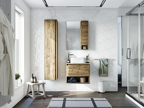 Тумба с раковиной STWORKI Карлстад 60 дуб рустикальный, простоун беж, с отверстием под смеситель в с 425188 Тумба с раковиной STWORKI Карлстад 60 дуб рустикальный, простоун беж, с отверстием под смеситель в с 425188