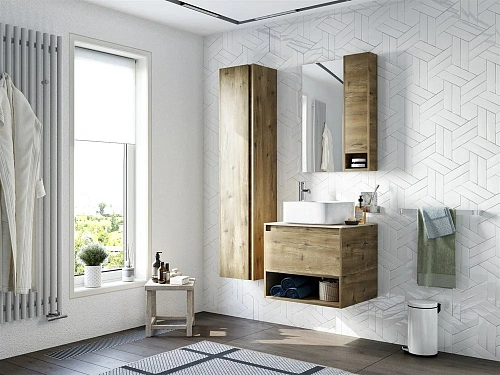 Тумба с раковиной STWORKI Карлстад 60 дуб рустикальный, простоун беж, с отверстием под смеситель в с 425188 Тумба с раковиной STWORKI Карлстад 60 дуб рустикальный, простоун беж, с отверстием под смеситель в с 425188