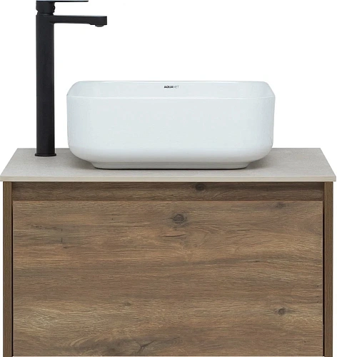 Тумба с раковиной STWORKI Карлстад 60 дуб рустикальный, простоун беж, с отверстием под смеситель в с 425188 Тумба с раковиной STWORKI Карлстад 60 дуб рустикальный, простоун беж, с отверстием под смеситель в с 425188