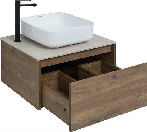 Тумба с раковиной STWORKI Карлстад 60 дуб рустикальный, простоун беж, с отверстием под смеситель в с 425188 Тумба с раковиной STWORKI Карлстад 60 дуб рустикальный, простоун беж, с отверстием под смеситель в с 425188