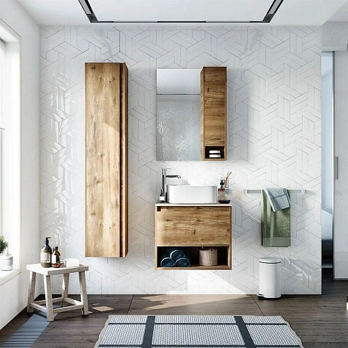 Тумба с раковиной STWORKI Карлстад 60 дуб рустикальный, роверелла, с отверстием под смеситель в стол 427731 Тумба с раковиной STWORKI Карлстад 60 дуб рустикальный, роверелла, с отверстием под смеситель в стол 427731