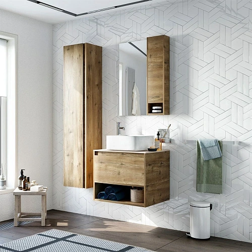 Тумба с раковиной STWORKI Карлстад 60 дуб рустикальный, роверелла, с отверстием под смеситель в стол 427731 Тумба с раковиной STWORKI Карлстад 60 дуб рустикальный, роверелла, с отверстием под смеситель в стол 427731