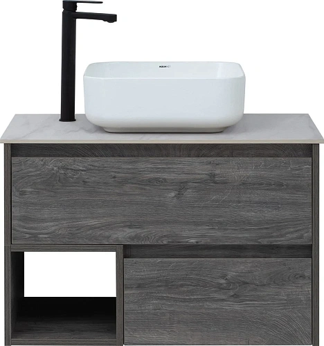 Тумба с раковиной STWORKI Карлстад 75 дуб рошелье, монте тиберио, с отверстием для смесителя в столе 425236 Тумба с раковиной STWORKI Карлстад 75 дуб рошелье, монте тиберио, с отверстием для смесителя в столе 425236