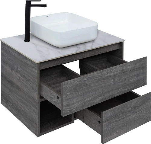 Тумба с раковиной STWORKI Карлстад 75 дуб рошелье, монте тиберио, с отверстием для смесителя в столе 425236 Тумба с раковиной STWORKI Карлстад 75 дуб рошелье, монте тиберио, с отверстием для смесителя в столе 425236