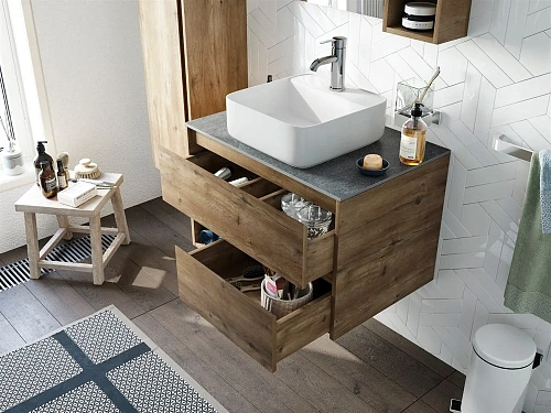 Тумба с раковиной STWORKI Карлстад 75 дуб рустикальный, роверелла 427754 Тумба с раковиной STWORKI Карлстад 75 дуб рустикальный, роверелла 427754