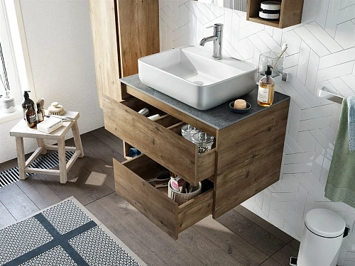 Тумба с раковиной STWORKI Карлстад 75 дуб рустикальный, роверелла 427754 Тумба с раковиной STWORKI Карлстад 75 дуб рустикальный, роверелла 427754