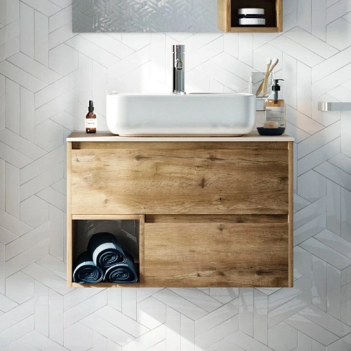 Тумба с раковиной STWORKI Карлстад 75 дуб рустикальный, роверелла 427754 Тумба с раковиной STWORKI Карлстад 75 дуб рустикальный, роверелла 427754