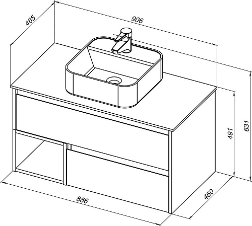 Тумба с раковиной STWORKI Карлстад 90 дуб рошелье, монте тиберио 425499 Тумба с раковиной STWORKI Карлстад 90 дуб рошелье, монте тиберио 425499