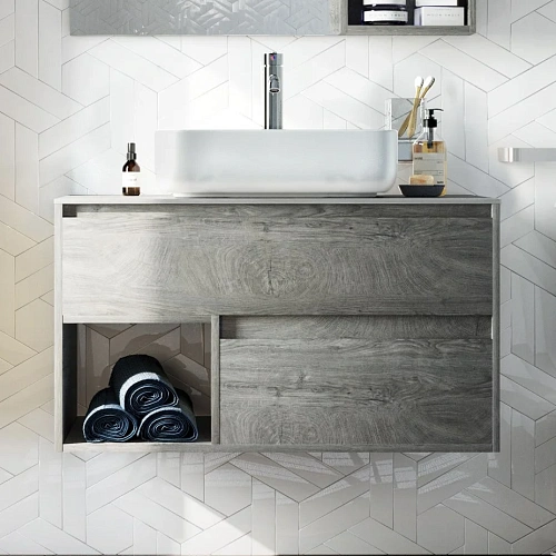 Тумба с раковиной STWORKI Карлстад 90 дуб рошелье, монте тиберио 425499 Тумба с раковиной STWORKI Карлстад 90 дуб рошелье, монте тиберио 425499