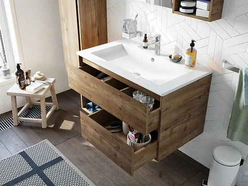 Тумба с раковиной STWORKI Карлстад 90 дуб рустикальный 421760 Тумба с раковиной STWORKI Карлстад 90 дуб рустикальный 421760