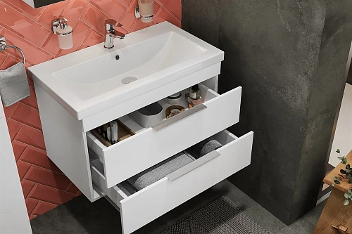 Тумба с раковиной STWORKI Копенгаген 80 белая 467190 Тумба с раковиной STWORKI Копенгаген 80 белая 467190