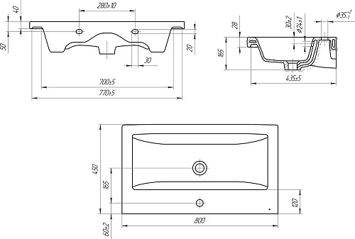 Тумба с раковиной STWORKI Копенгаген 80 белая 467190 Тумба с раковиной STWORKI Копенгаген 80 белая 467190