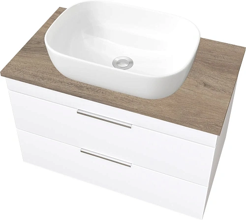 Тумба с раковиной STWORKI Копенгаген 80 белая, с раковиной STWORKI Moduo 50 Square 584905 Тумба с раковиной STWORKI Копенгаген 80 белая, с раковиной STWORKI Moduo 50 Square 584905