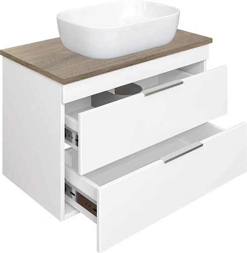Тумба с раковиной STWORKI Копенгаген 80 белая, с раковиной STWORKI Moduo 50 Square 584905 Тумба с раковиной STWORKI Копенгаген 80 белая, с раковиной STWORKI Moduo 50 Square 584905