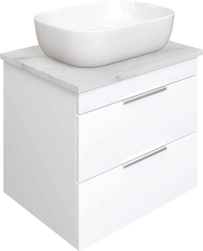 Тумба с раковиной STWORKI Копенгаген Копенгаген 60 белая, со столешницей Stone Aura 60 и сифоном Neo 582088 Тумба с раковиной STWORKI Копенгаген Копенгаген 60 белая, со столешницей Stone Aura 60 и сифоном Neo 582088