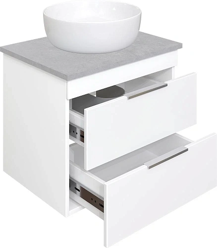 Тумба с раковиной STWORKI Копенгаген Копенгаген 60 белая, со столешницей Stone Balance 60 и сифоном 582087 Тумба с раковиной STWORKI Копенгаген Копенгаген 60 белая, со столешницей Stone Balance 60 и сифоном 582087