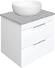 Тумба с раковиной STWORKI Копенгаген Копенгаген 60 белая, со столешницей Stone Balance 60 и сифоном 582087