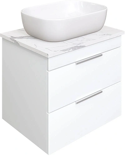 Тумба с раковиной STWORKI Копенгаген Копенгаген 60 белая, со столешницей Stone Energy 60 и сифоном N 582086 Тумба с раковиной STWORKI Копенгаген Копенгаген 60 белая, со столешницей Stone Energy 60 и сифоном N 582086