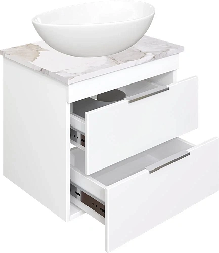 Тумба с раковиной STWORKI Копенгаген Копенгаген 60 белая, со столешницей Stone Life 60 и сифоном Neo 582085 Тумба с раковиной STWORKI Копенгаген Копенгаген 60 белая, со столешницей Stone Life 60 и сифоном Neo 582085