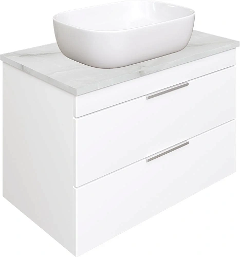 Тумба с раковиной STWORKI Копенгаген Копенгаген 80 белая, со столешницей Stone Aura 80 и сифоном Neo 582092 Тумба с раковиной STWORKI Копенгаген Копенгаген 80 белая, со столешницей Stone Aura 80 и сифоном Neo 582092