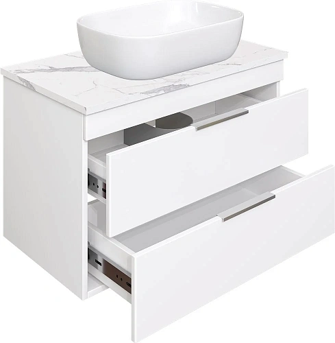 Тумба с раковиной STWORKI Копенгаген Копенгаген 80 белая, со столешницей Stone Energy 80 и сифоном N 582090 Тумба с раковиной STWORKI Копенгаген Копенгаген 80 белая, со столешницей Stone Energy 80 и сифоном N 582090