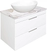 Тумба с раковиной STWORKI Копенгаген Копенгаген 80 белая, со столешницей Stone Life 80 и сифоном Neo 582089