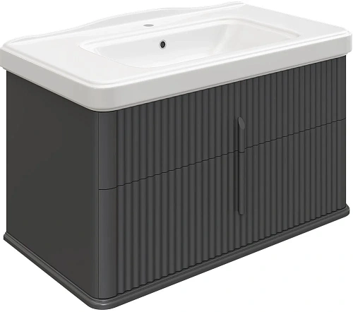 Тумба с раковиной STWORKI Молде 95 антрацит, с сифоном 579360 Тумба с раковиной STWORKI Молде 95 антрацит, с сифоном 579360