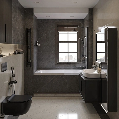 Тумба с раковиной STWORKI Молде 95 антрацит, со столешницей 579550 Тумба с раковиной STWORKI Молде 95 антрацит, со столешницей 579550