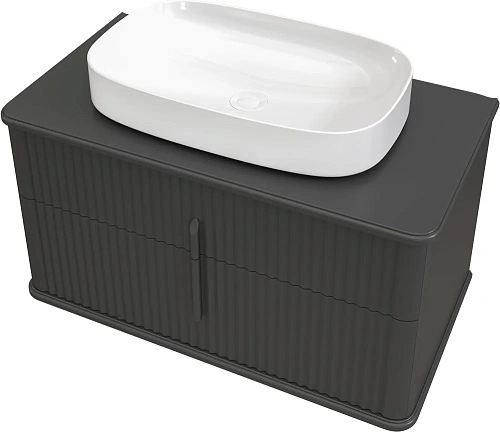 Тумба с раковиной STWORKI Молде 95 антрацит, со столешницей 579550 Тумба с раковиной STWORKI Молде 95 антрацит, со столешницей 579550