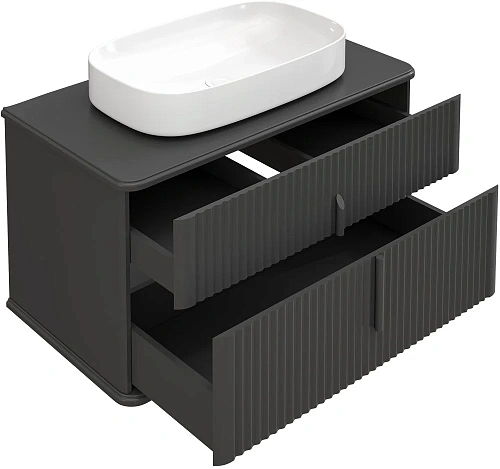 Тумба с раковиной STWORKI Молде 95 антрацит, со столешницей 579550 Тумба с раковиной STWORKI Молде 95 антрацит, со столешницей 579550