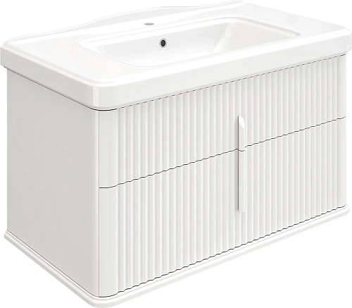 Тумба с раковиной STWORKI Молде 95 белая, с сифоном 579358 Тумба с раковиной STWORKI Молде 95 белая, с сифоном 579358