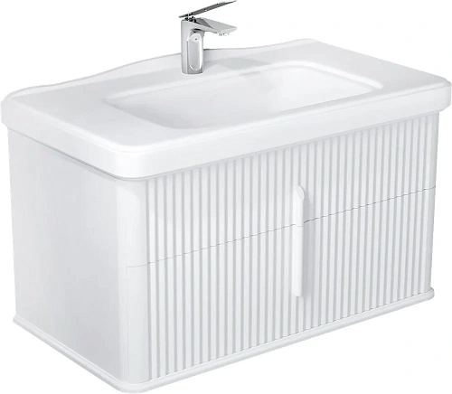 Тумба с раковиной STWORKI Молде 95 белая, с сифоном 579358 Тумба с раковиной STWORKI Молде 95 белая, с сифоном 579358