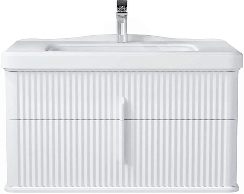 Тумба с раковиной STWORKI Молде 95 белая, с сифоном 579358 Тумба с раковиной STWORKI Молде 95 белая, с сифоном 579358