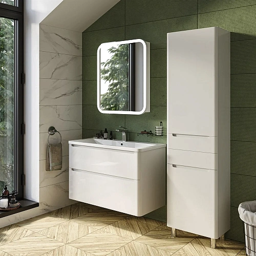 Тумба с раковиной STWORKI Монтре 100 белая 555337 Тумба с раковиной STWORKI Монтре 100 белая 555337