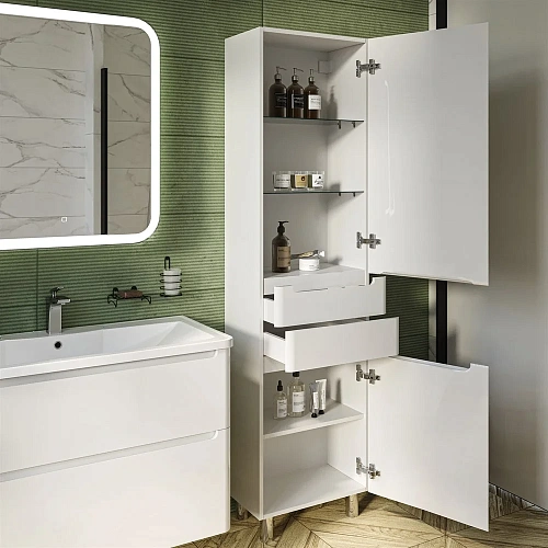 Тумба с раковиной STWORKI Монтре 100 белая 555337 Тумба с раковиной STWORKI Монтре 100 белая 555337