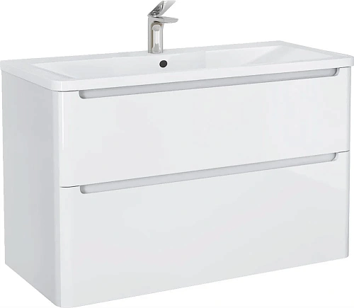 Тумба с раковиной STWORKI Монтре 100 белая 555337 Тумба с раковиной STWORKI Монтре 100 белая 555337