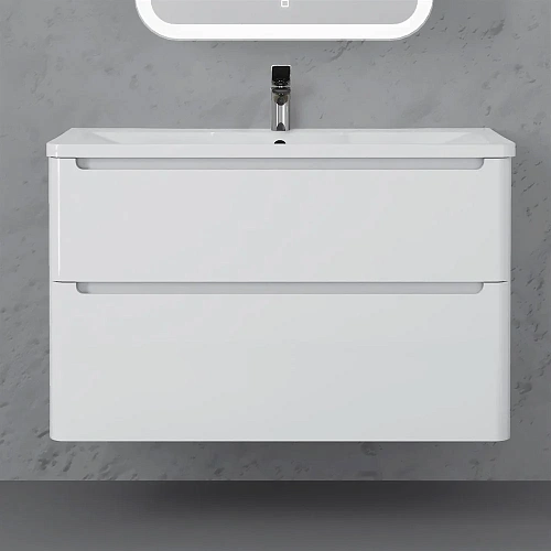 Тумба с раковиной STWORKI Монтре 100 белая 555337 Тумба с раковиной STWORKI Монтре 100 белая 555337