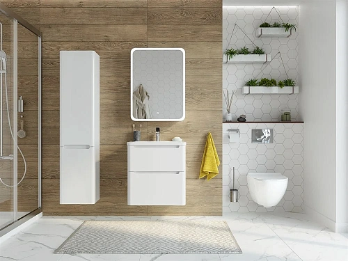 Тумба с раковиной STWORKI Монтре 60 белая 432001 Тумба с раковиной STWORKI Монтре 60 белая 432001