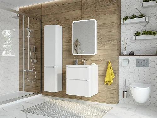 Тумба с раковиной STWORKI Монтре 60 белая 432001 Тумба с раковиной STWORKI Монтре 60 белая 432001