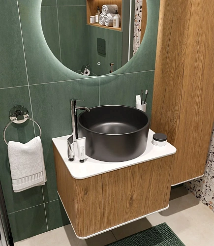 Тумба с раковиной STWORKI Ноттвиль 60 дуб верона, с отверстием под смеситель, с раковиной на выбор 5 548163 Тумба с раковиной STWORKI Ноттвиль 60 дуб верона, с отверстием под смеситель, с раковиной на выбор 5 548163