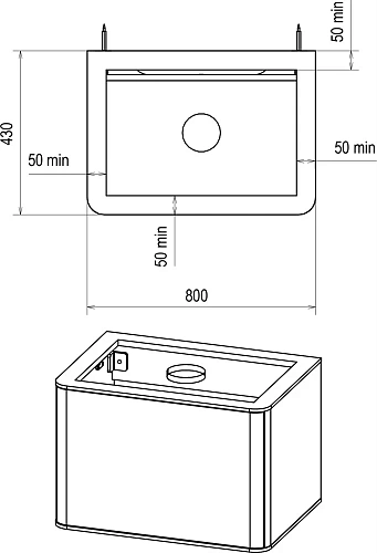 Тумба с раковиной STWORKI Ноттвиль 80 дуб верона, с отверстием под смеситель 414411 Тумба с раковиной STWORKI Ноттвиль 80 дуб верона, с отверстием под смеситель 414411