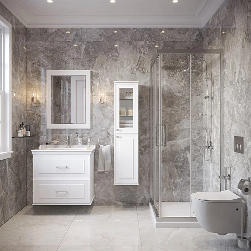 Тумба с раковиной STWORKI Хадстен 80 белая 540887 Тумба с раковиной STWORKI Хадстен 80 белая 540887