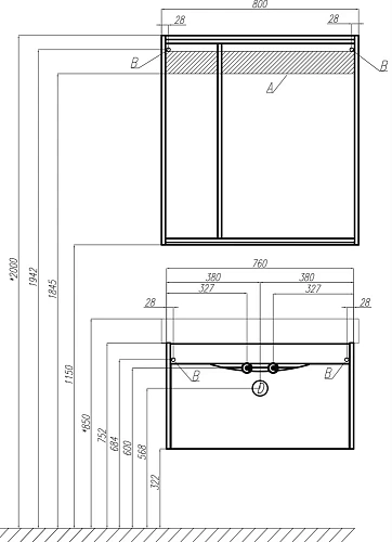 Тумба с раковиной STWORKI Хельсинки 80 подвесная, с накладной раковиной, белая, МДФ 406331 Тумба с раковиной STWORKI Хельсинки 80 подвесная, с накладной раковиной, белая, МДФ 406331