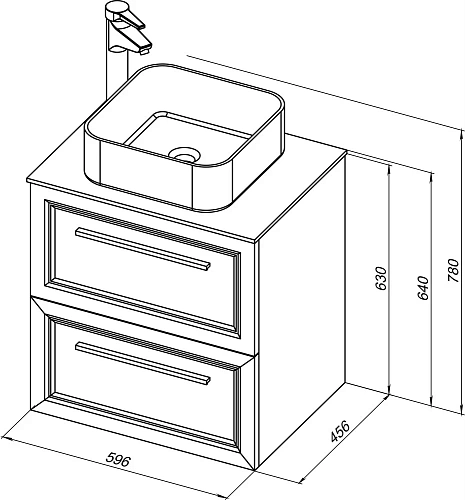 Тумба с раковиной STWORKI Эстерсунд 60 белая матовая, простоун беж с отверстием под смеситель в стол 459718 Тумба с раковиной STWORKI Эстерсунд 60 белая матовая, простоун беж с отверстием под смеситель в стол 459718