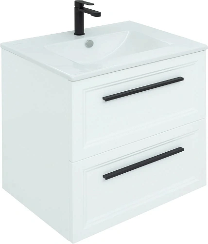 Тумба с раковиной STWORKI Эстерсунд 60 белая матовая, простоун беж, с раковиной на выбор 548185 Тумба с раковиной STWORKI Эстерсунд 60 белая матовая, простоун беж, с раковиной на выбор 548185