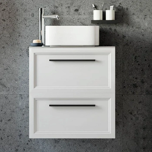 Тумба с раковиной STWORKI Эстерсунд 60 белая матовая, роверелла с отверстием под смеситель в столешн 459728 Тумба с раковиной STWORKI Эстерсунд 60 белая матовая, роверелла с отверстием под смеситель в столешн 459728