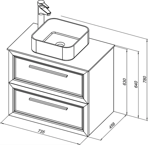 Тумба с раковиной STWORKI Эстерсунд 75 белая матовая, простоун беж с отверстием под смеситель в стол 460028 Тумба с раковиной STWORKI Эстерсунд 75 белая матовая, простоун беж с отверстием под смеситель в стол 460028