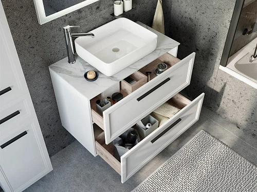 Тумба с раковиной STWORKI Эстерсунд 90 белая матовая, монте тиберио с отверстием под смеситель в сто 460325 Тумба с раковиной STWORKI Эстерсунд 90 белая матовая, монте тиберио с отверстием под смеситель в сто 460325